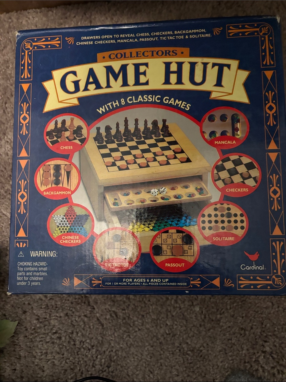 Collectors Game Hut 8-in-1 Classic Games Set by (Blue)